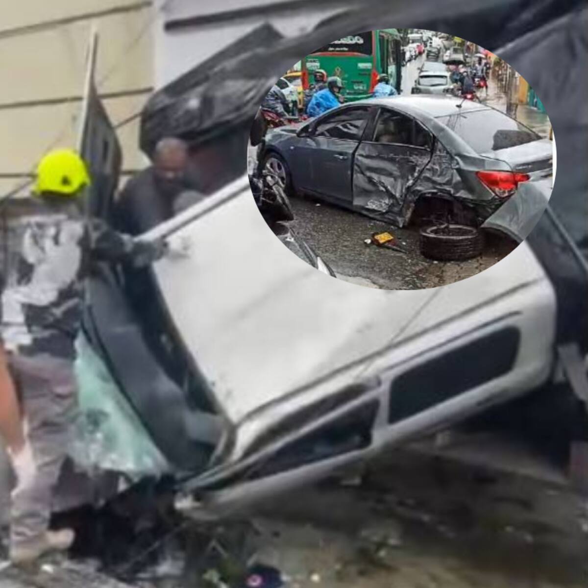 Choque múltiple deja cuatro heridos en el noroccidente de Medellín