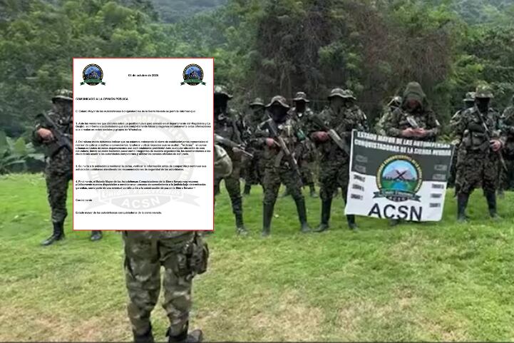 ACSN niegan nuevo paro armado y plantean eventual sometimiento a la justicia. Foto: X ACSN