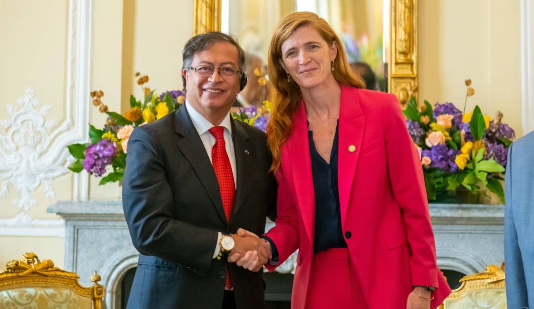 Encuentro entre el presidente Gustavo Petro y Samantha Power, administradora del USAID.                Foto: Cortesía Presidencia | David Romo.
