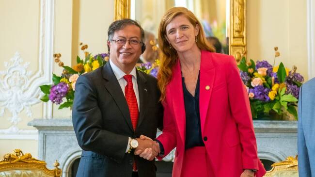 Encuentro entre el presidente Gustavo Petro y Samantha Power, administradora del USAID. Foto: Cortesía Presidencia | David Romo.
