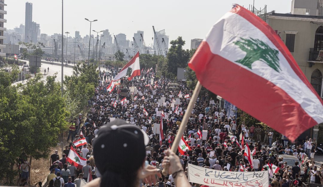 Manifestaciones en Beirut