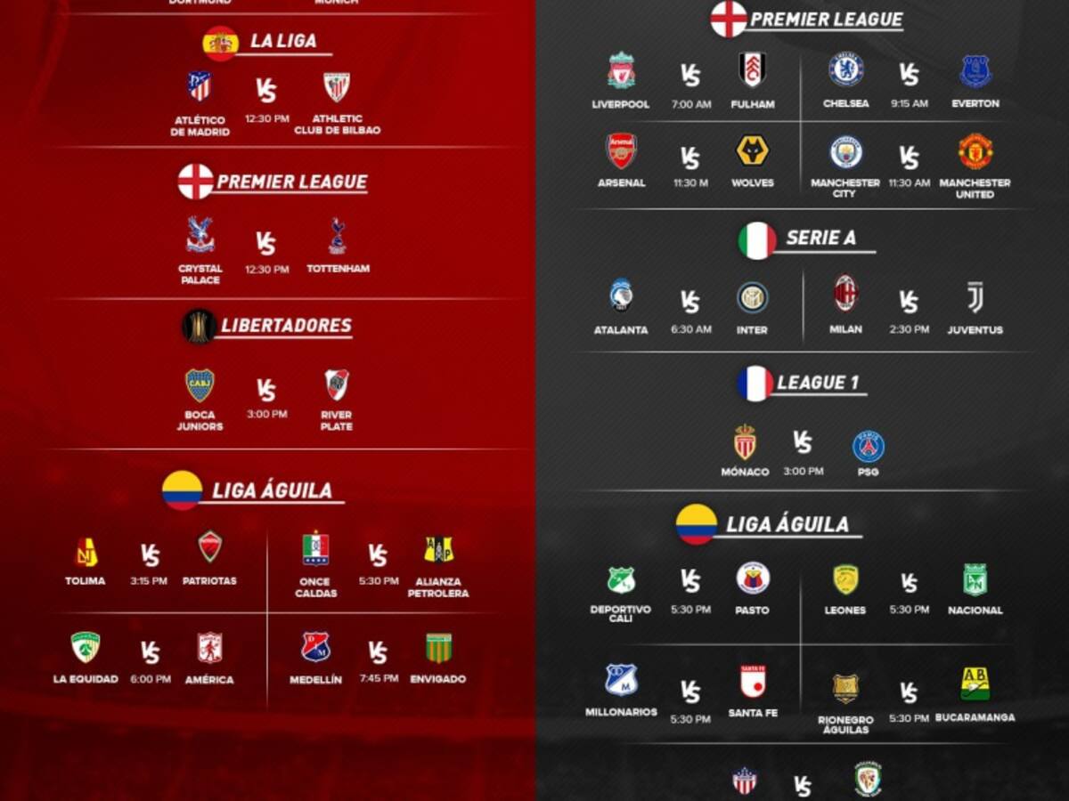 ¡Agéndese: los mejores partidos del fin de semana en el mundo!