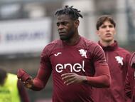 TURIN, ITALY - MARCH 10: Duván Zapata of Torino FC during the Torino FC training session at Stadio Filadelfia on March 10, 2026 in Turin, Italy. (Photo by Stefano Guidi - Torino FC/Torino FC 1906 via Getty Images)