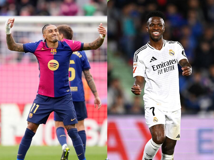 Raphinha y Vinícius Júnior/Getty Images.