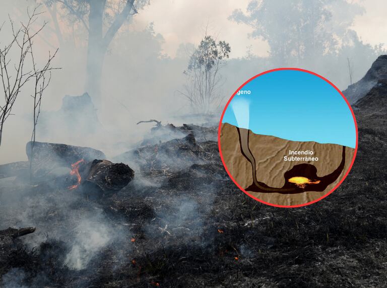 Terreno lleno de humo por incendio (Getty Images) / Imagen de explicación de RTVE