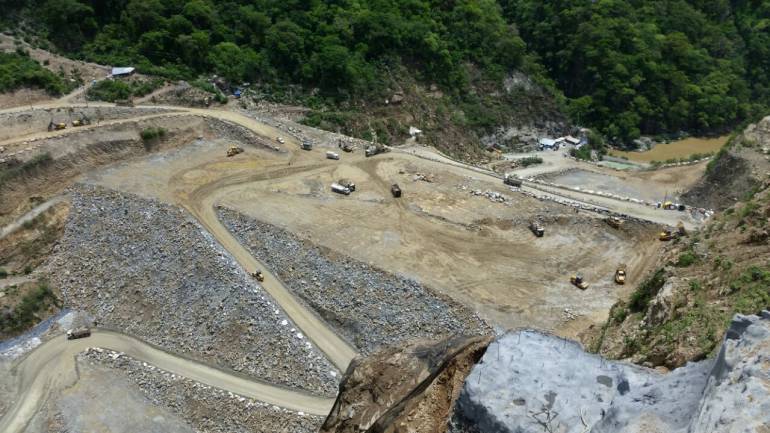 Obras de la hidroeléctrica de Ituango en Antioquia