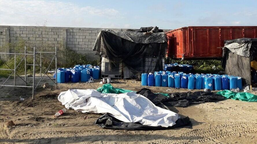 10, 8 toneladas de ácido sulfúrico fueron incautadas en Soledad Atlántico. Foto: Policía Metropolitana de Barranquilla