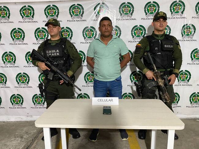 Captura de 'Tembleque', presunto miembro del Clan del Golfo en el Atlántico./Policía del Atlántico