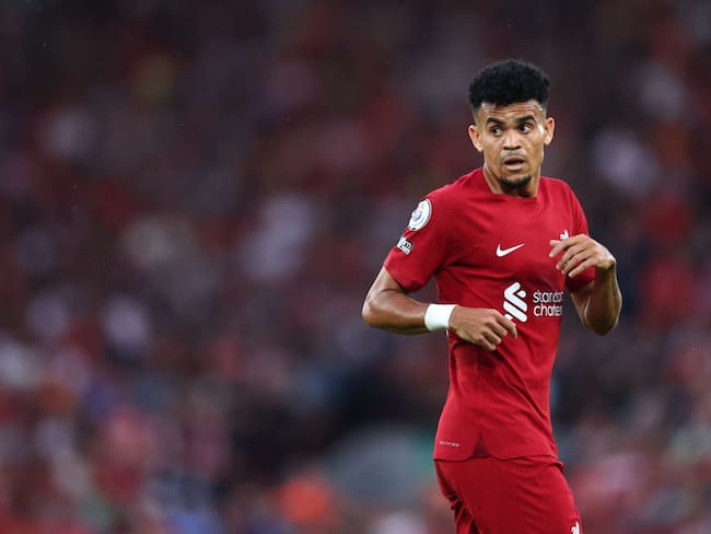 LIVERPOOL, ENGLAND - AUGUST 15: Luis Diaz of Liverpool during the Premier League match between Liverpool FC and Crystal Palace at Anfield on August 15, 2022 in Liverpool, United Kingdom. (Photo by Robbie Jay Barratt - AMA/Getty Images)
