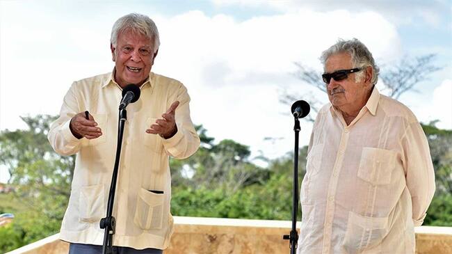 Felipe González y José Mujica. Foto: Presidencia