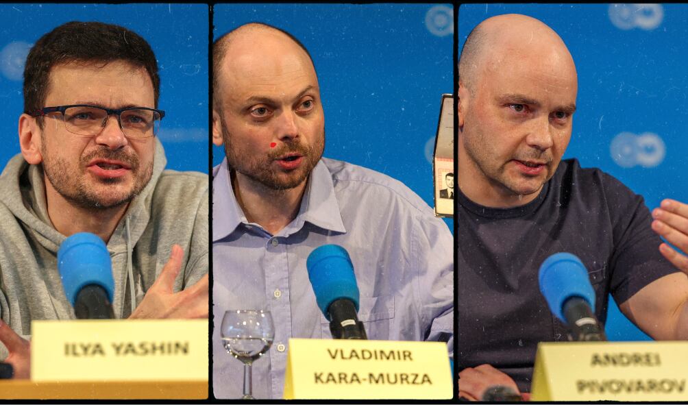 Los tres opositores rusos liberados, hacen un llamado a la comunidad internacional como ayudar la democracia Rusia. ( Foto: EFE / Caracol Radio )