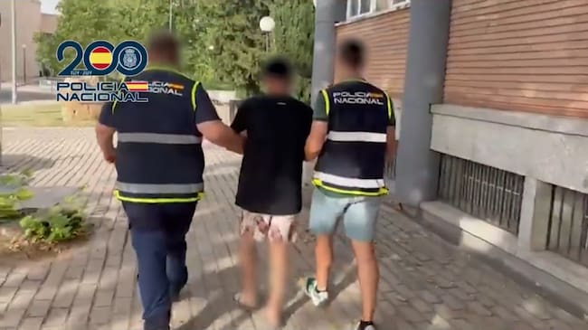 Detención de colombiano en Madrid. Foto: Policía Nacional de España.