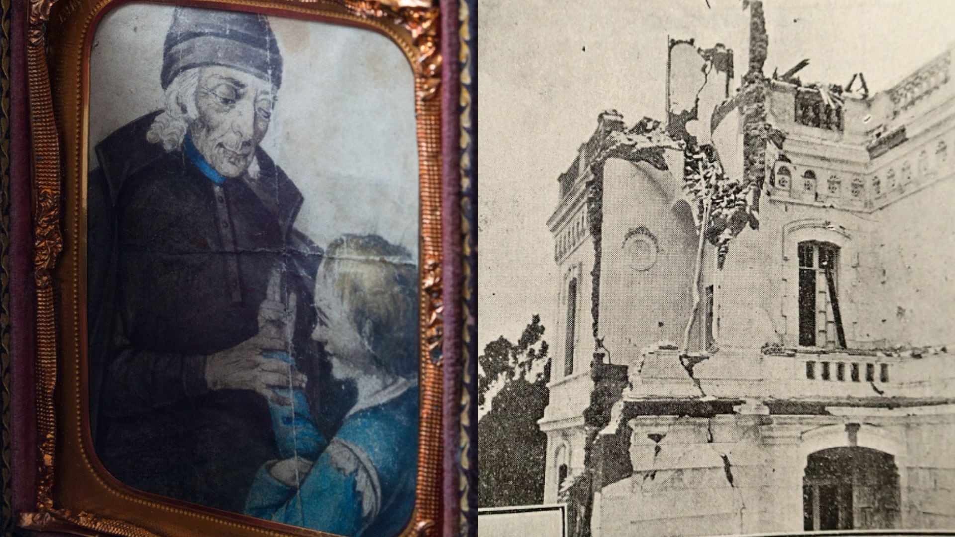 Padre Francisco Margallo y quinta en Chapinero. Fotos: Banco de la República y Servicio Geológico Colombiano, archivo de la revista El Gráfico.