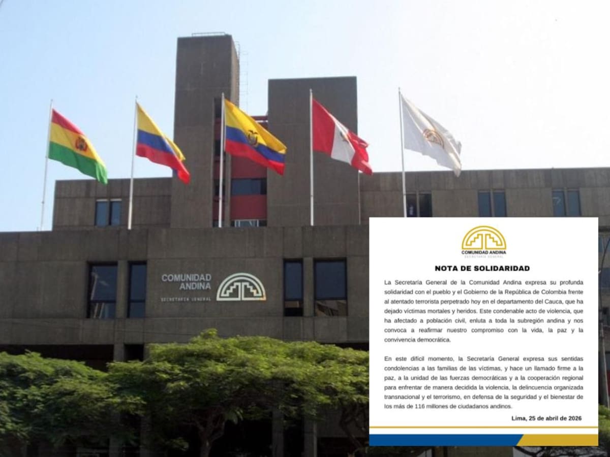 Secretaría General de la Comunidad Andina pide unidad ante atentados terroristas en Colombia