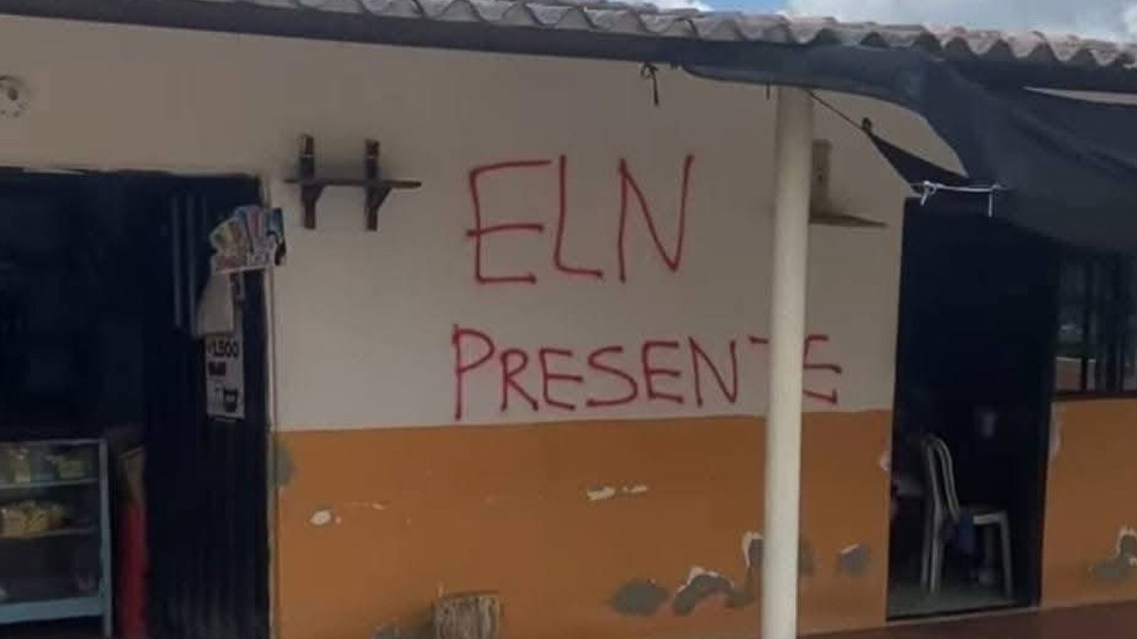 Viviendas de Capitanlargo marcadas por el ELN. / Foto: Cortesía.