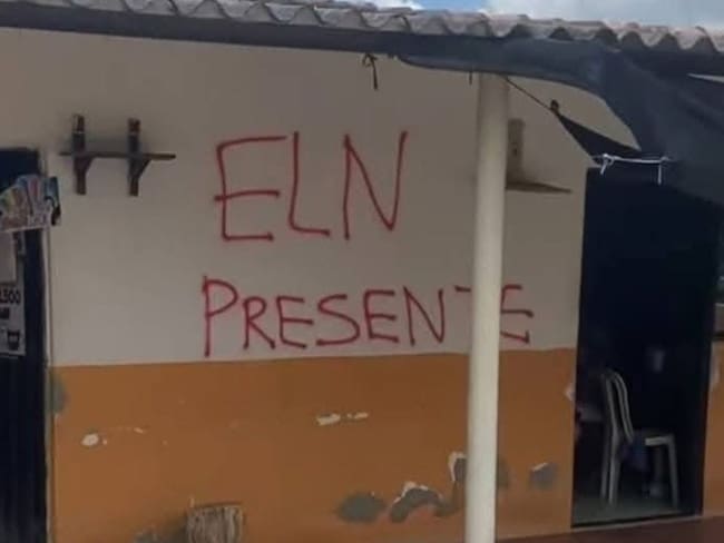 Viviendas de Capitanlargo marcadas por el ELN. / Foto: Cortesía.