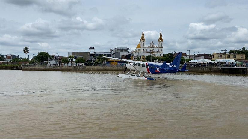 Hidroavión en Ayapel, Córdoba. Cortesía: Aerocivil
