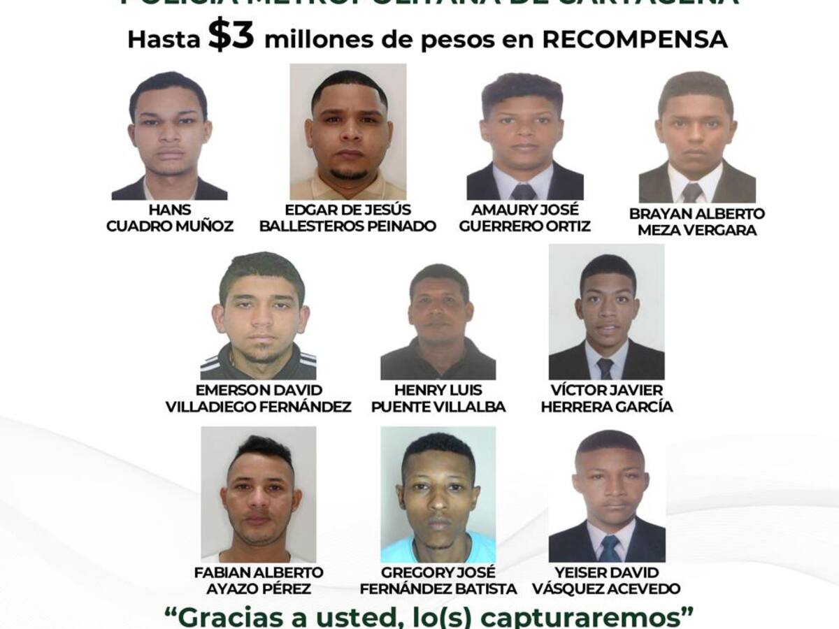 Policía reveló cartel de los más buscados por homicidio en Cartagena: hay recompensa