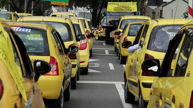 Protesta de taxistas.