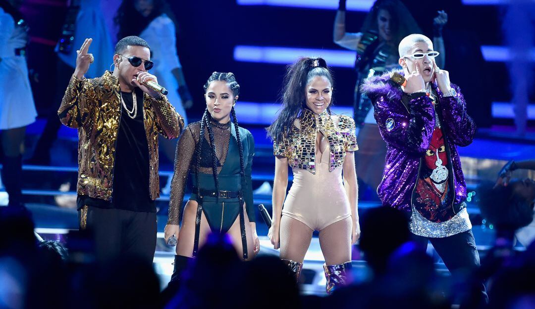 Daddy Yankee, Becky G, Natti Natasha y Bad Bunny en los Billboard Latin Music Awards 