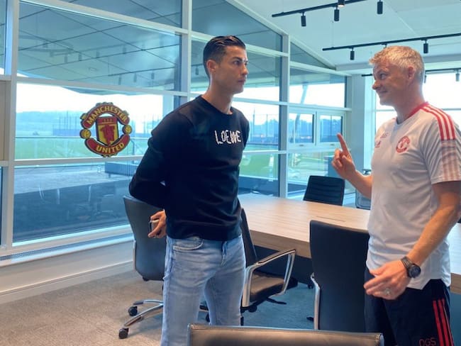 Cristiano Ronaldo se reunió con Ole Gunnar Solskjaer, su nuevo entrenador.