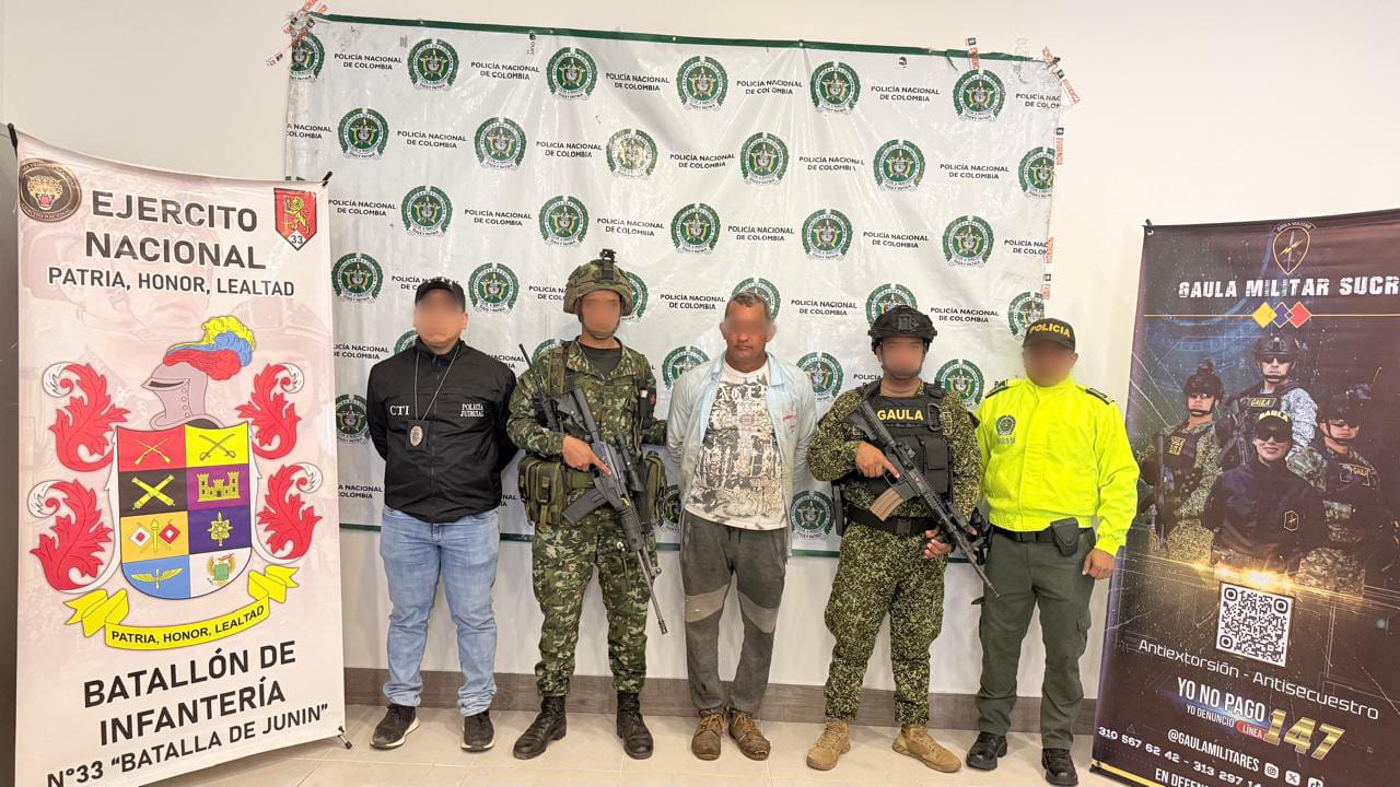 Capturan a presunto coautor de homicidio de líder social en Sucre