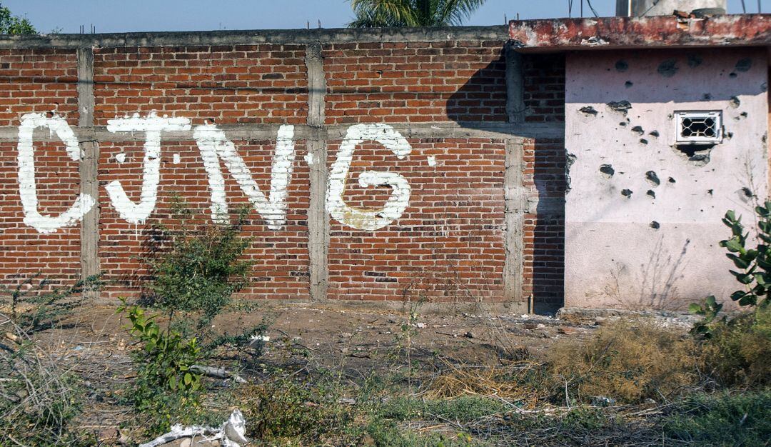 Marca territorial del Cartel Jalisco Nueva Generación.