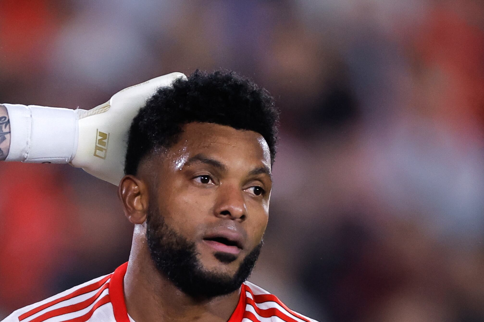 Miguel Ángel Borja, delantero colombiano de River Plate. EFE/Juan Ignacio Roncoroni