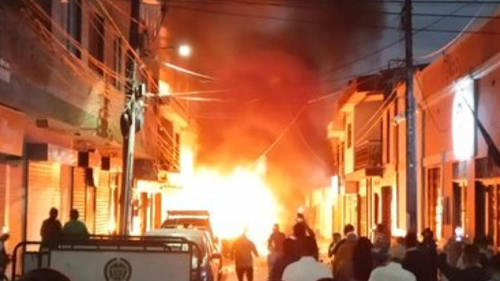 Explosion en La Plata, Huila durante el Jueves Santo. Foto: Suministrada