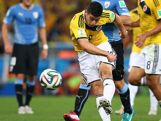 James Rodríguez en el Mundial de Brasil 2014 ante Uruguay
