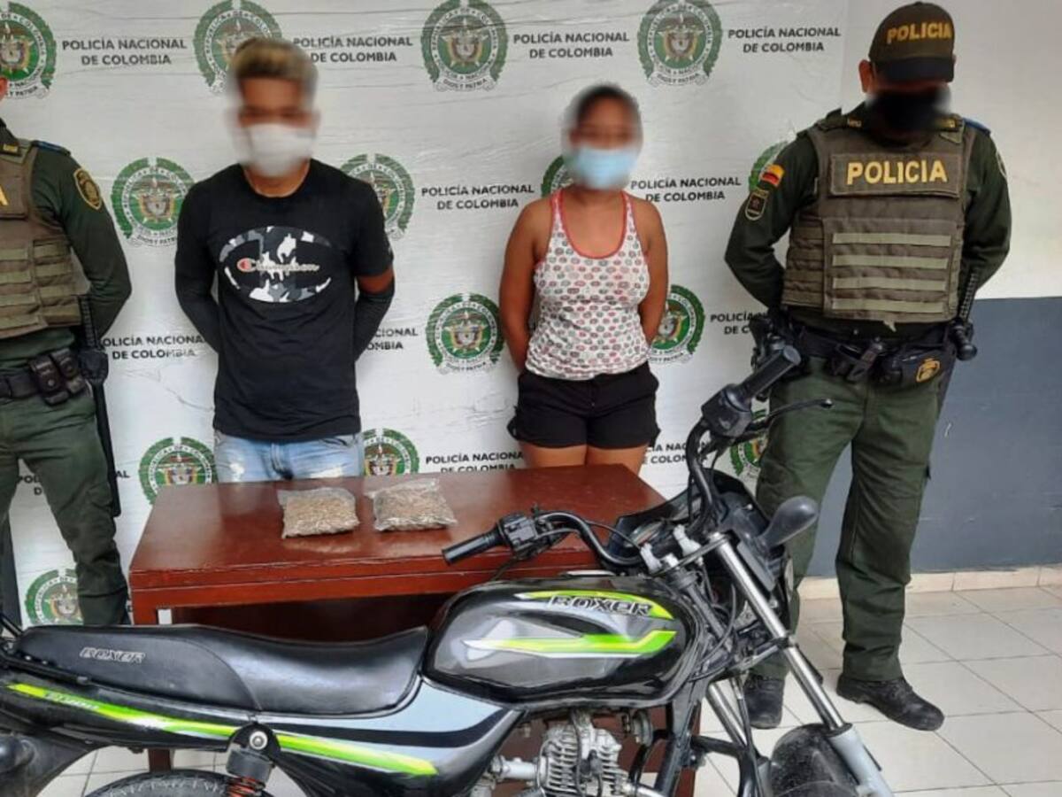 Capturaron a ‘Yarleidis’ y ‘El Brayan’ con más de un kilo de marihuana