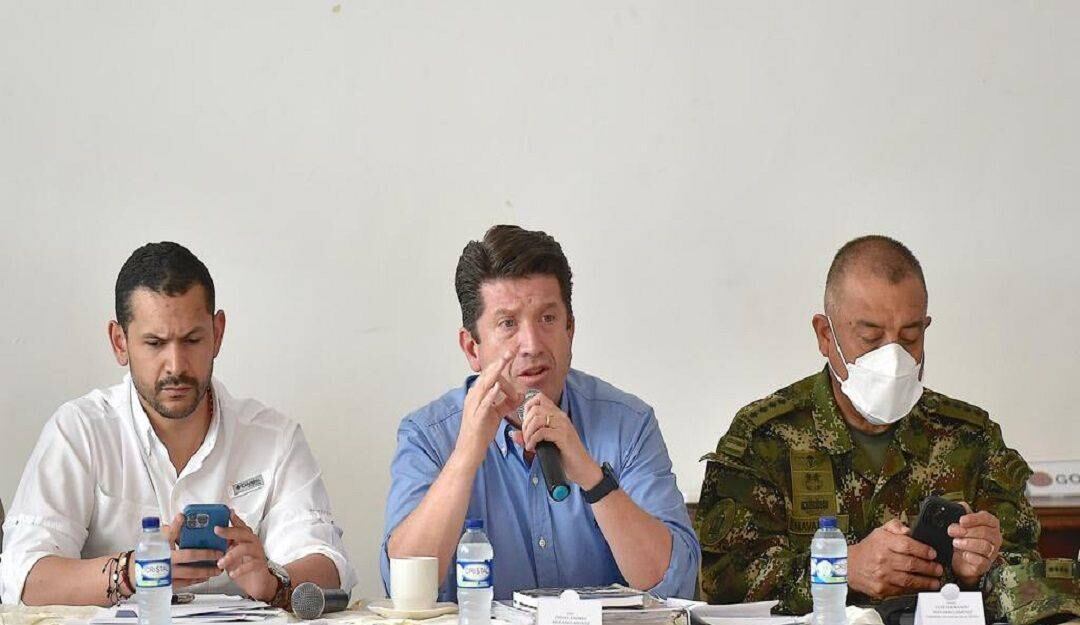 El Ministro Diego Molano en un Consejo de Seguridad.