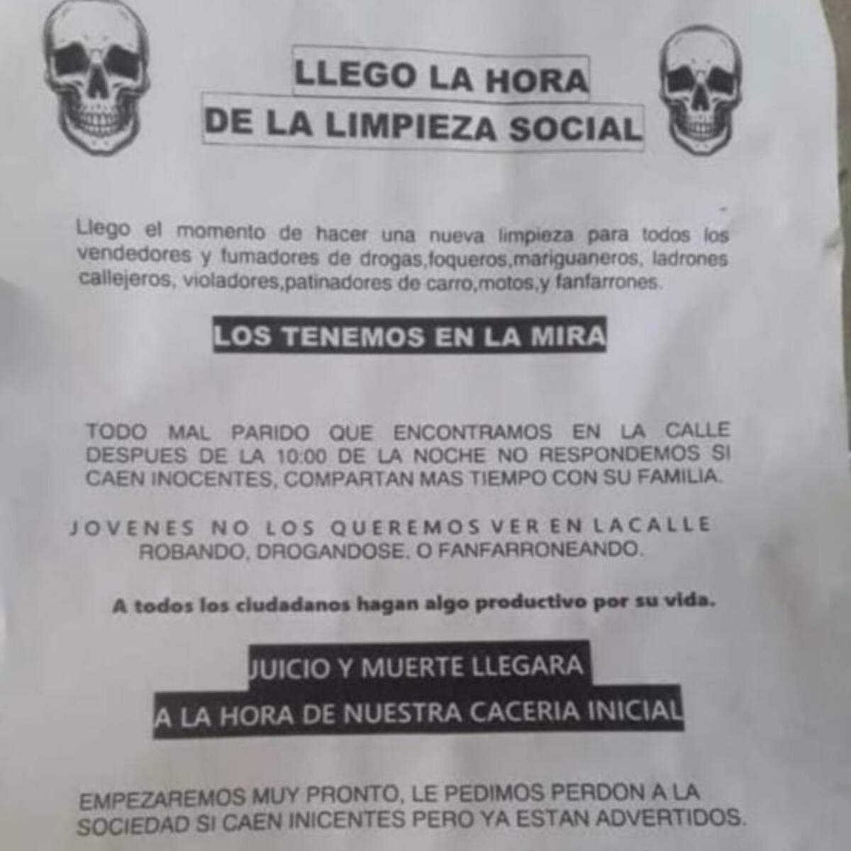 Nuevas amenazas contra líderes sociales de Kennedy y Ciudad Bolívar a través de panfletos