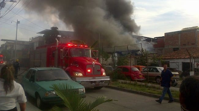Incendio en Cali. Foto: Cortesía: Bomberos Cali