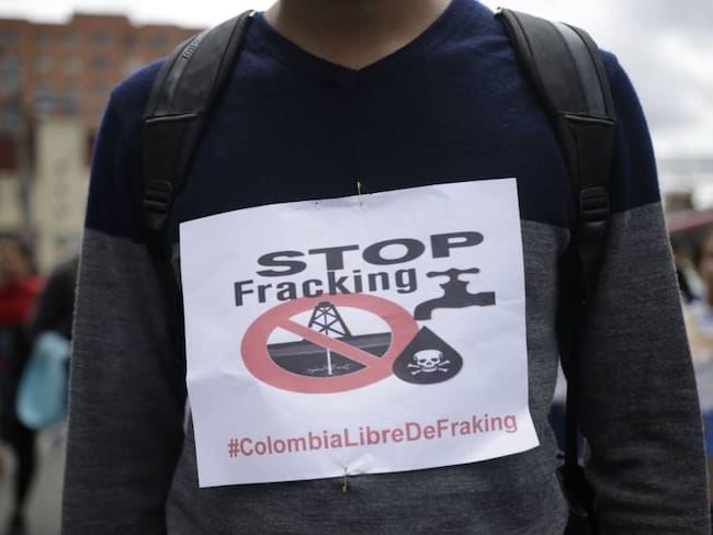 Manifestaciones contra el fracking en Colombia. Foto: Colprensa. 