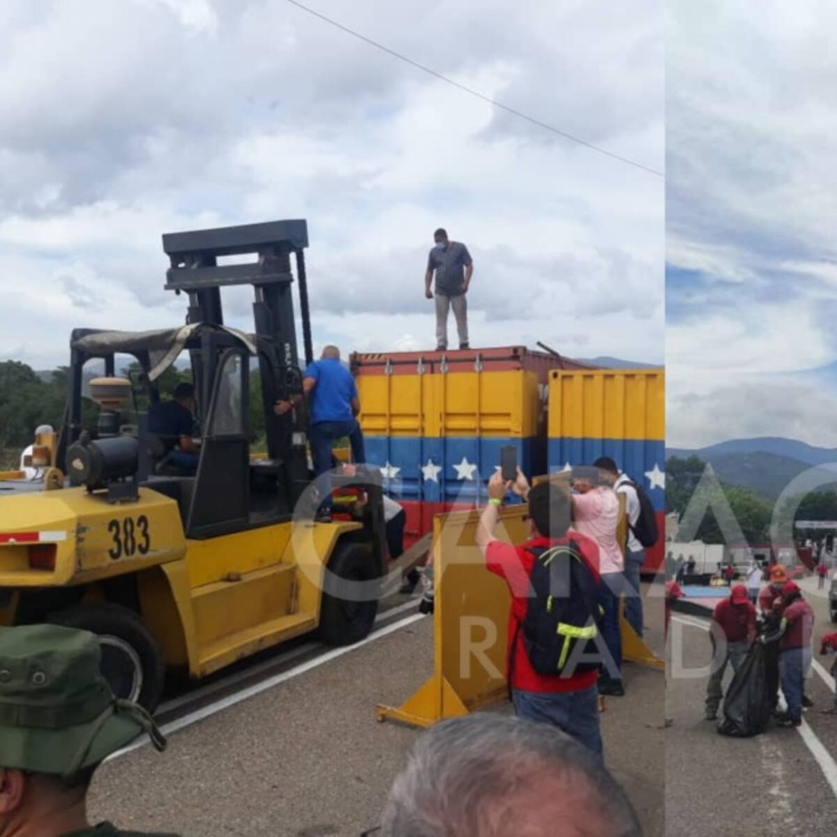 Venezuela retira contenedores que bloqueaban paso en puentes con Colombia