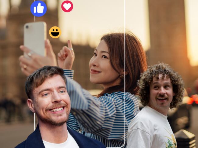 Imágenes de referencia de MrBeast y Luisito Comunica