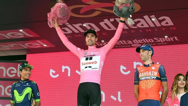 Nairo Quintana, subcampeón del Giro de Italia. Foto: Agencia EFE