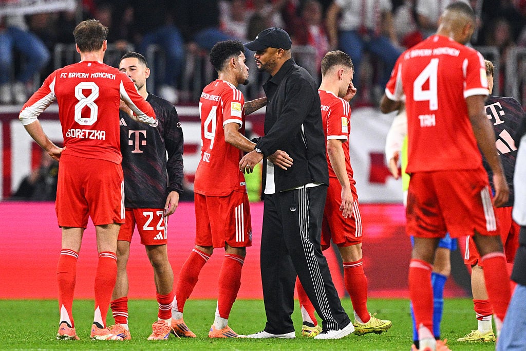Kompany se mostró preocupado por Luis Díaz y más jugadores del Bayern Múnich, tras la eliminación. (Photo by Tom Weller/picture alliance via Getty Images)