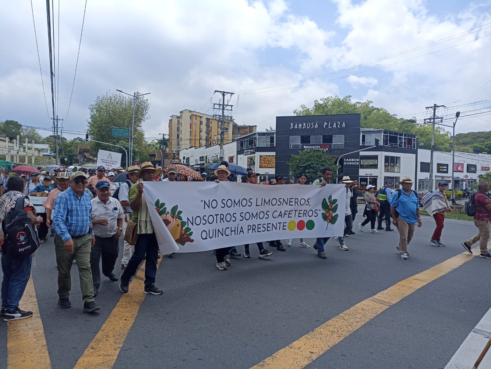 Movilización cafetera en Armenia. Foto Adrián Trejos
