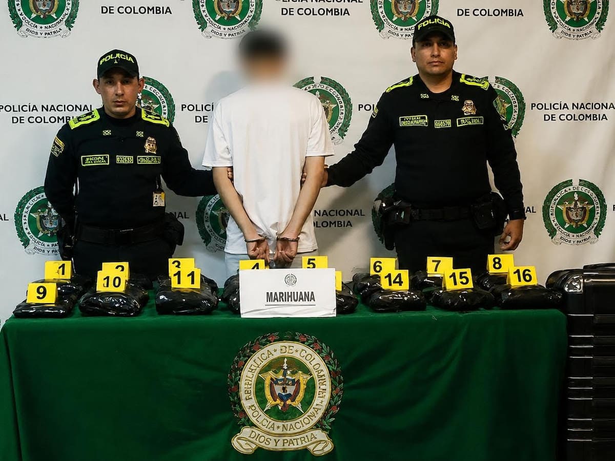 Incautan más de 18 kilos de marihuana en el Aeropuerto Internacional El Dorado