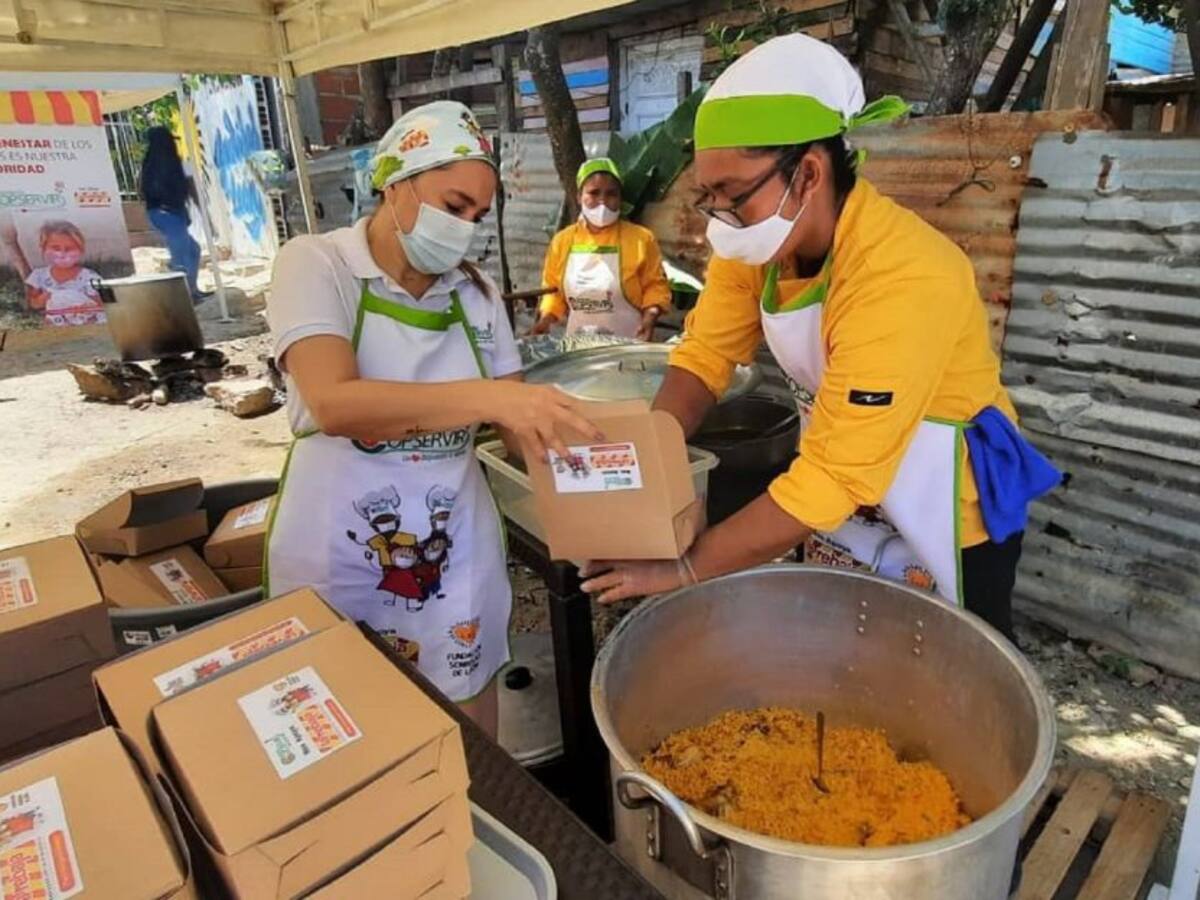 Niños de El Pozón recibieron donación de 1.000 almuerzos