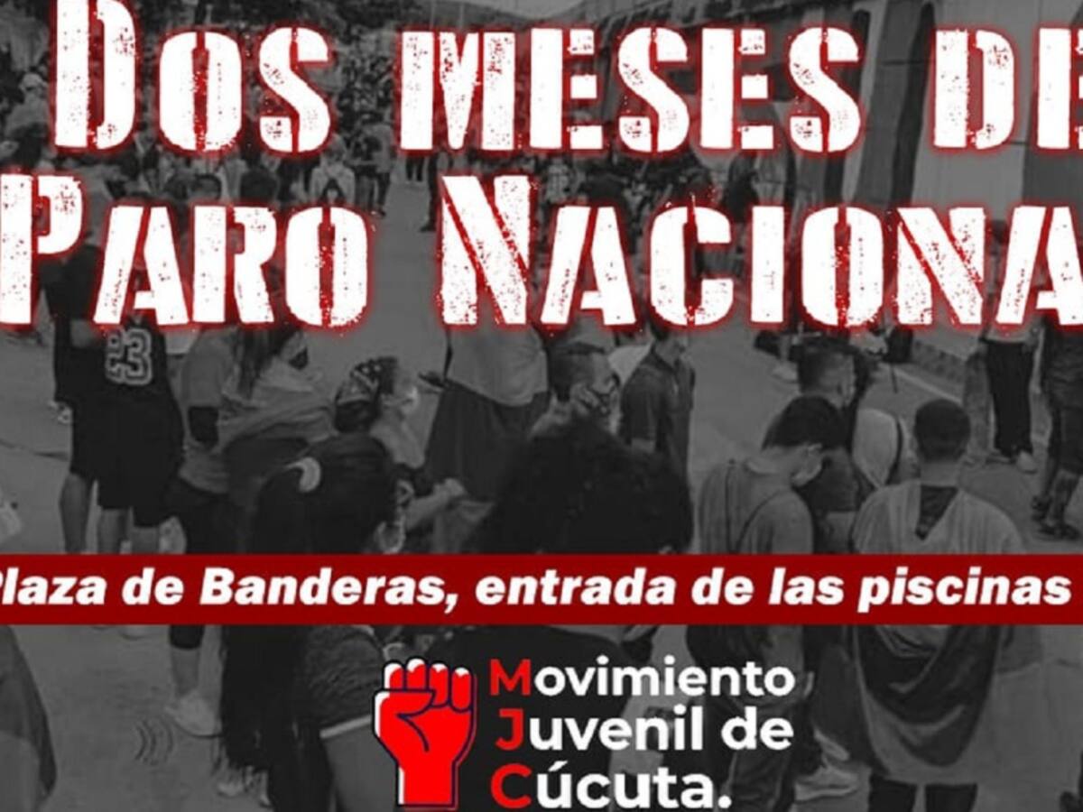 Jóvenes en Cúcuta protestan al cumplir dos meses de paro