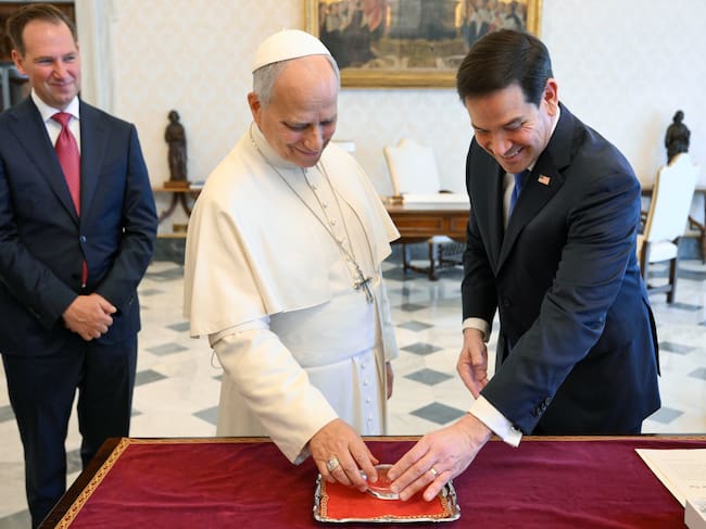 Reunión entre el papa León XIV y Marco Rubio, secretario de Estado de Estados Unidos. Foro: Cuenta de X de Marco Rubio.