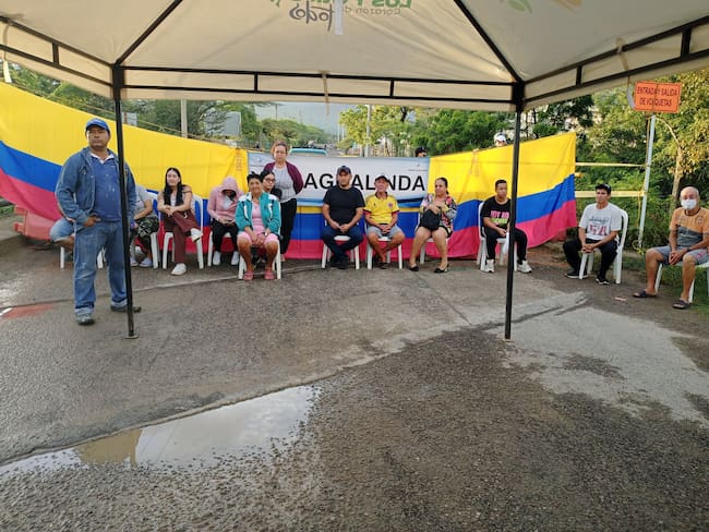 Protesta comunidad Agualinda, Los Patios / Foto: Caracol Radio