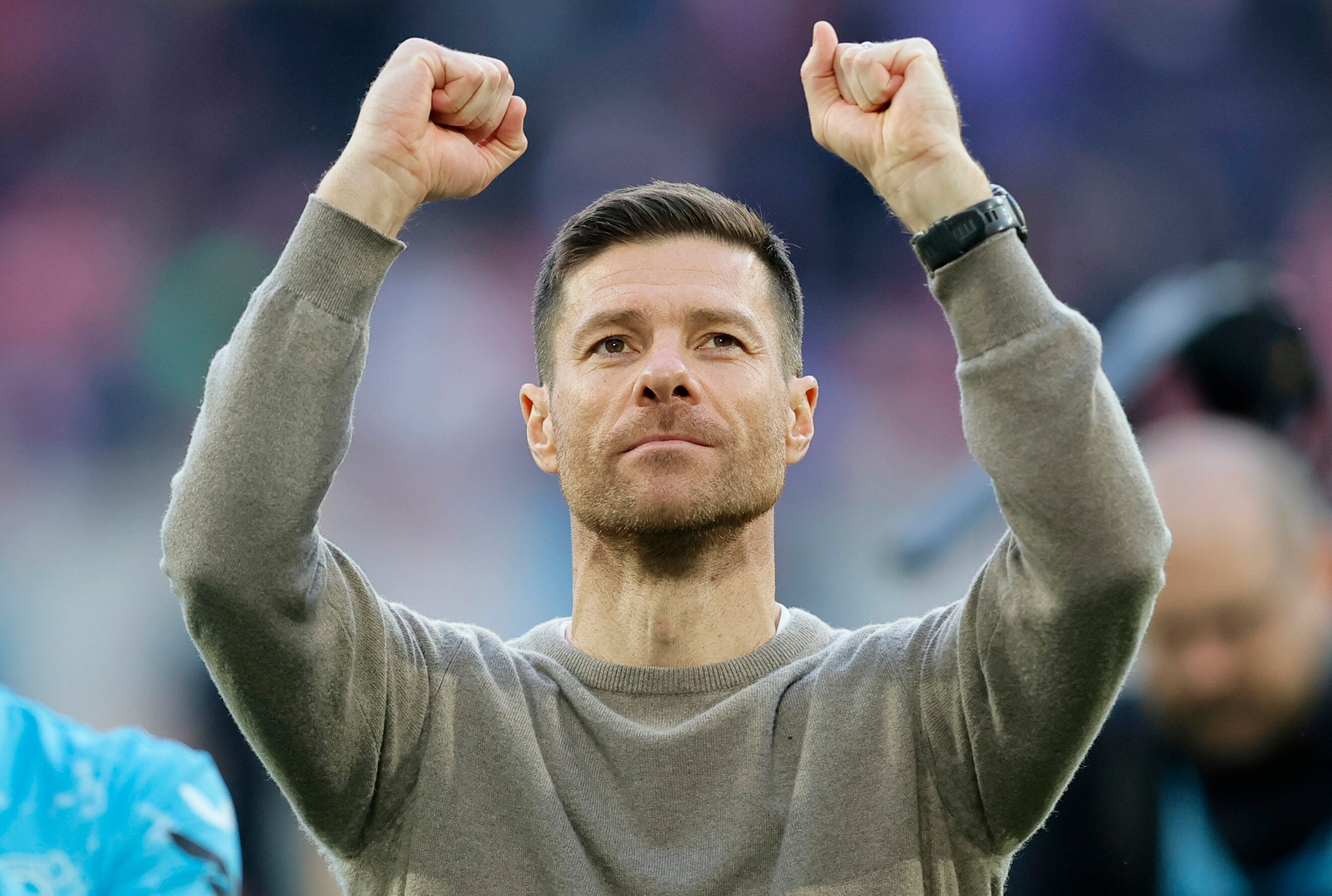 Cologne (Germany), 03/03/2024.- Leverkusen's head coach Xabi Alonso reacts after the German Bundesliga soccer match between 1. FC Cologne and Bayer 04 Leverkusen in Cologne, Germany, 03 March 2024. (Alemania, Colonia) EFE/EPA/RONALD WITTEK CONDITIONS - ATTENTION: The DFL regulations prohibit any use of photographs as image sequences and/or quasi-video.