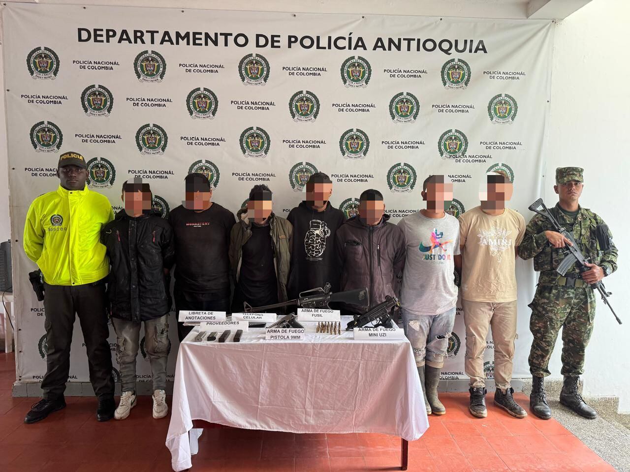 Siete capturados del Clan de Golfo en Urrao- foto Cuarta Brigada