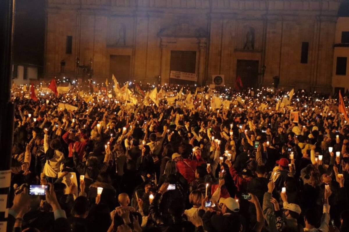 La plaza de Bolivar de BOgotá uno de los puntos más concurridos durante la velatón