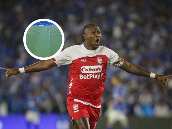 Hugo Rodallega celebra su gol en el clásico ante Millonarios / Colprensa.