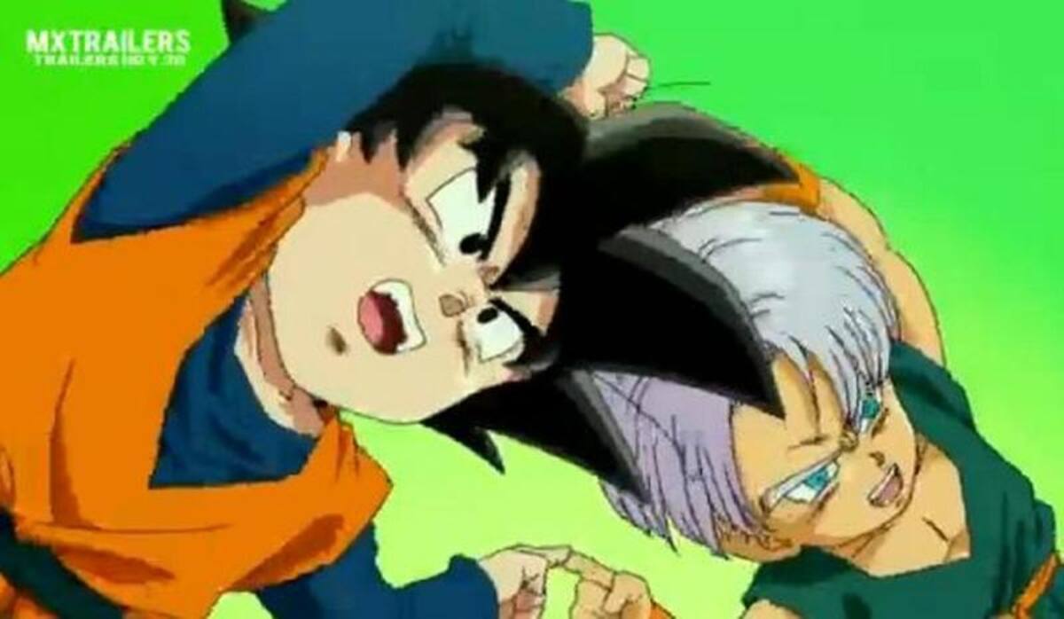 Goten y Trunks haciendo la fusión